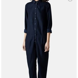 Topshop moto jumpsuit in navy size 2